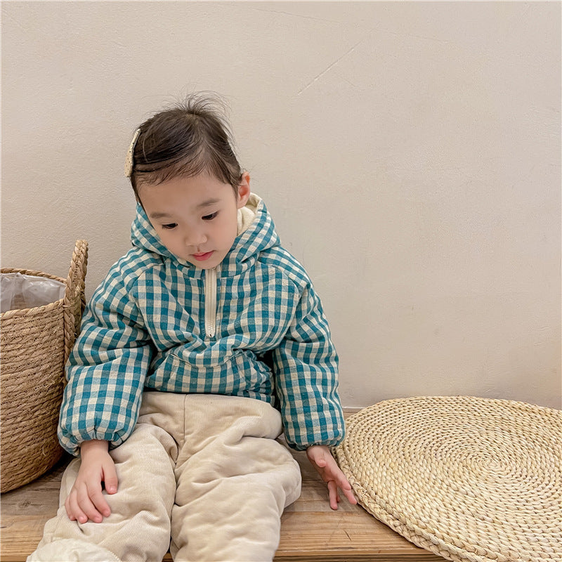 Manteau d'hiver rembourré en coton doublé polaire pour fille