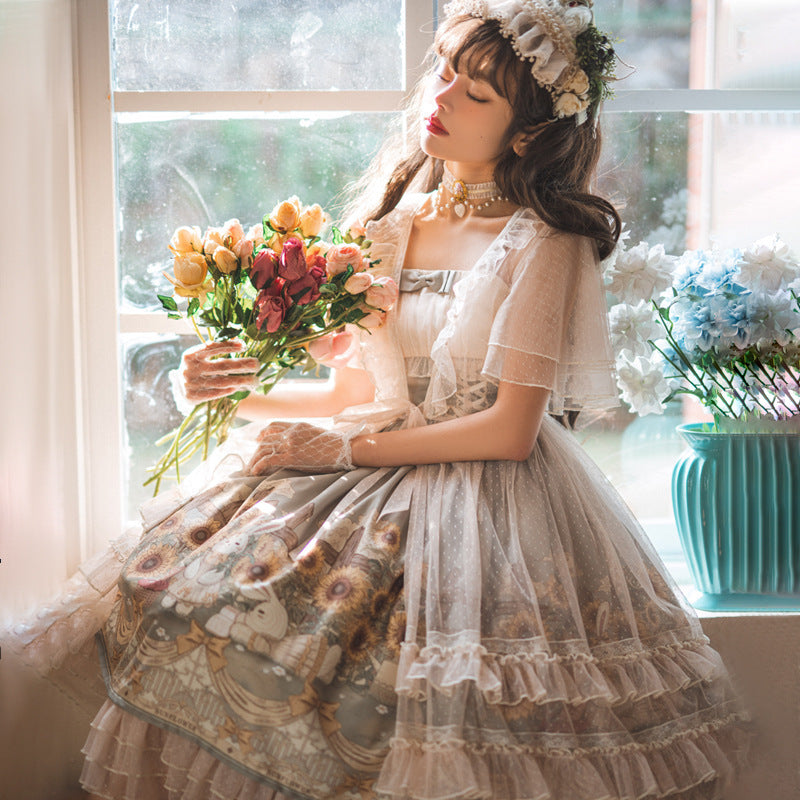 Ensemble de robe à bretelles douce et mignonne pour femmes