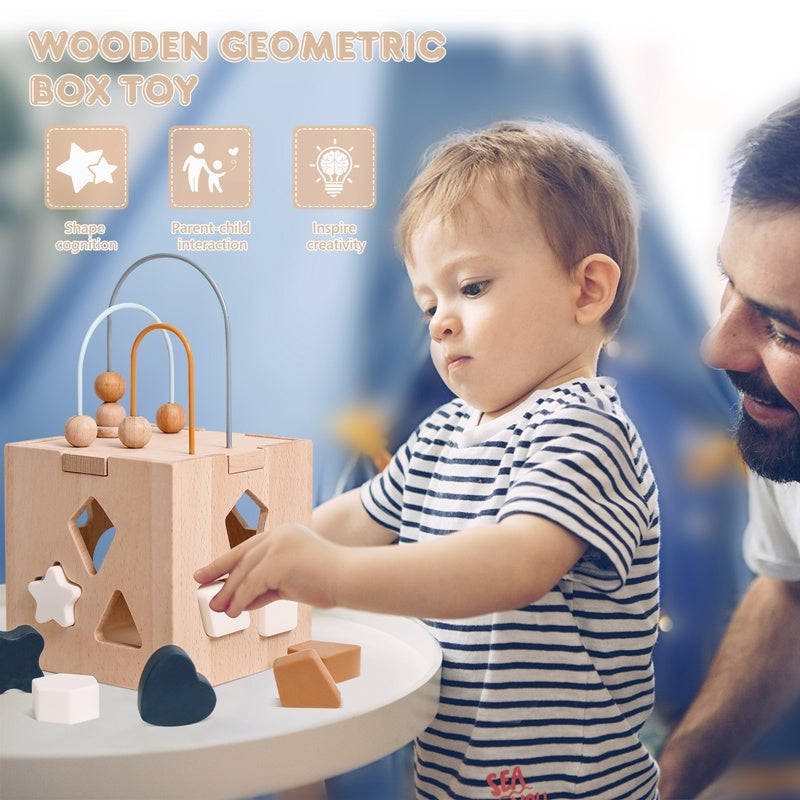 Jouets de puzzle de boîte géométrique en bois pour enfants