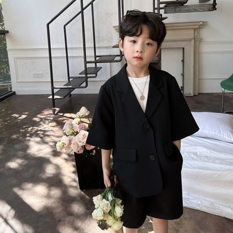 Boys Fashion Casual Short Sleeve Suit