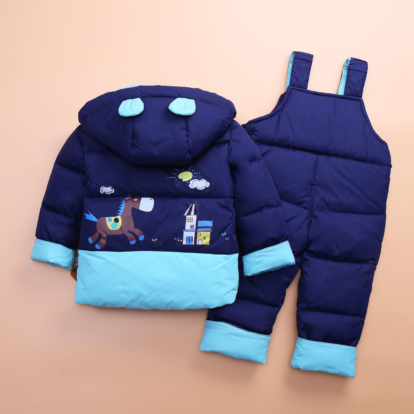 Casual Children Thick Down Jacket Suit