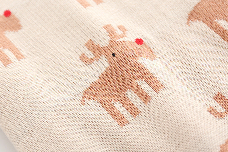 Cute apricot deer plus velvet romper