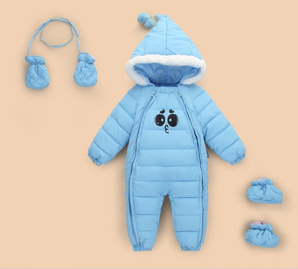 Barboteuse en coton pour bébé de 0 à 18 mois, Costume d'hiver épais pour garçons et filles, combinaison chaude pour nourrissons, combinaison pour enfants, vêtements d'extérieur pour bébé