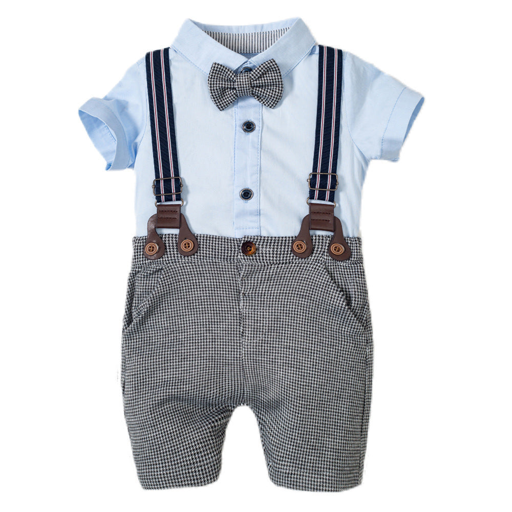 Boys Baby Suit Romper Short-sleeved Jumpsuit Overalls