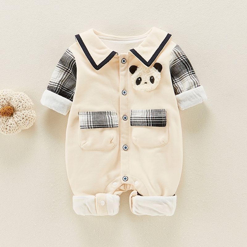 Baby Jumpsuit Spring And Autumn Double Layer Outer Wear