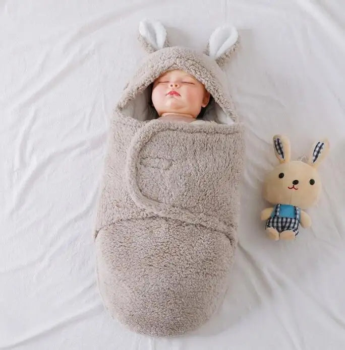 Saco de Dormir para Bebé Súper Suave, Manta para Recién Nacido de Lana Esponjosa, Mantas para Envolver, Envoltura para Bebés Unisex para Bebés Recién Nacidos, Niños, Niñas, con Función de Protección y Soporte para la Cabeza