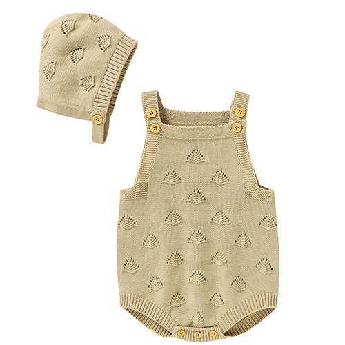 Baby Knitted Sleeveless Sling Climbing Suit