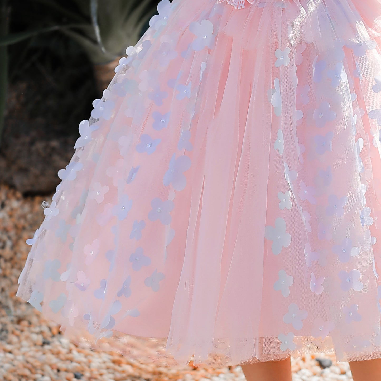 Children's Three-dimensional Flower Puffy Dress