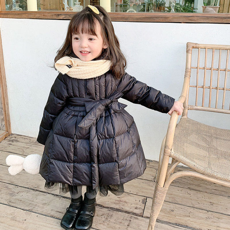 Vêtements d'hiver pour enfants Manteau mi-long pour petite fille