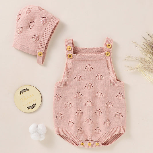 Baby Knitted Sleeveless Sling Climbing Suit