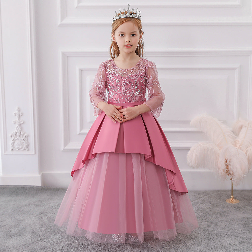 Children's Dress Princess Dress Mesh Flower Girl Western Style Wedding Dress