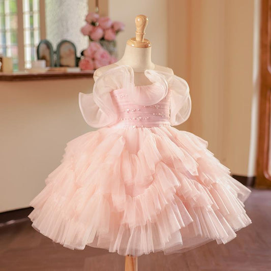 Girls' Catwalk Piano Performance Dress Princess Pettiskirt