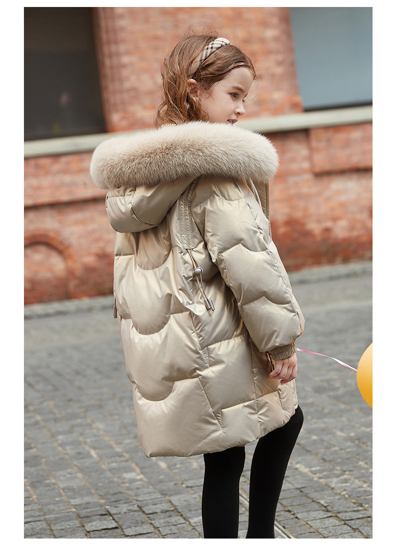 Children's Mid-length New Western Style Down Jacket