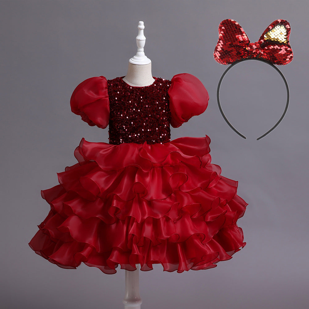 Robe de soirée princesse d'anniversaire tutu pour enfants