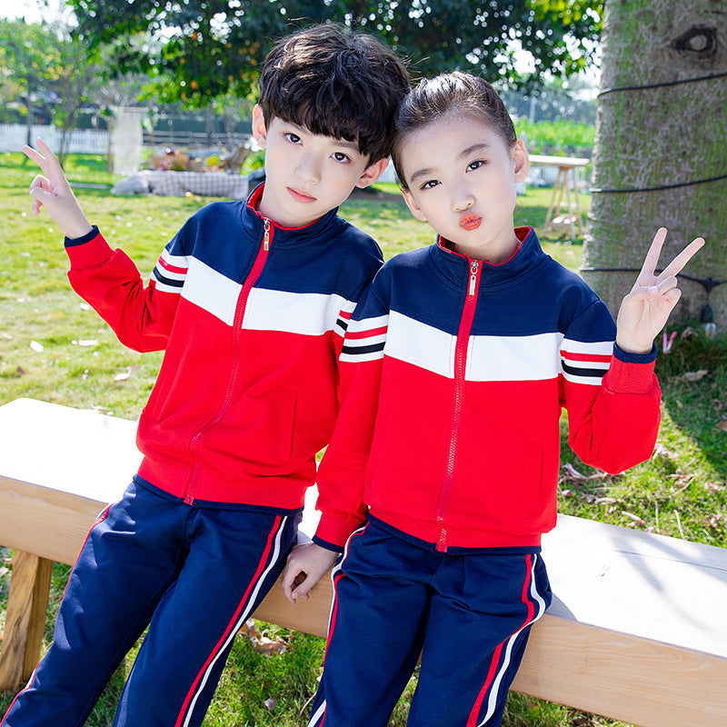 British Style Spring And Autumn Primary School Sportswear Two-piece Set