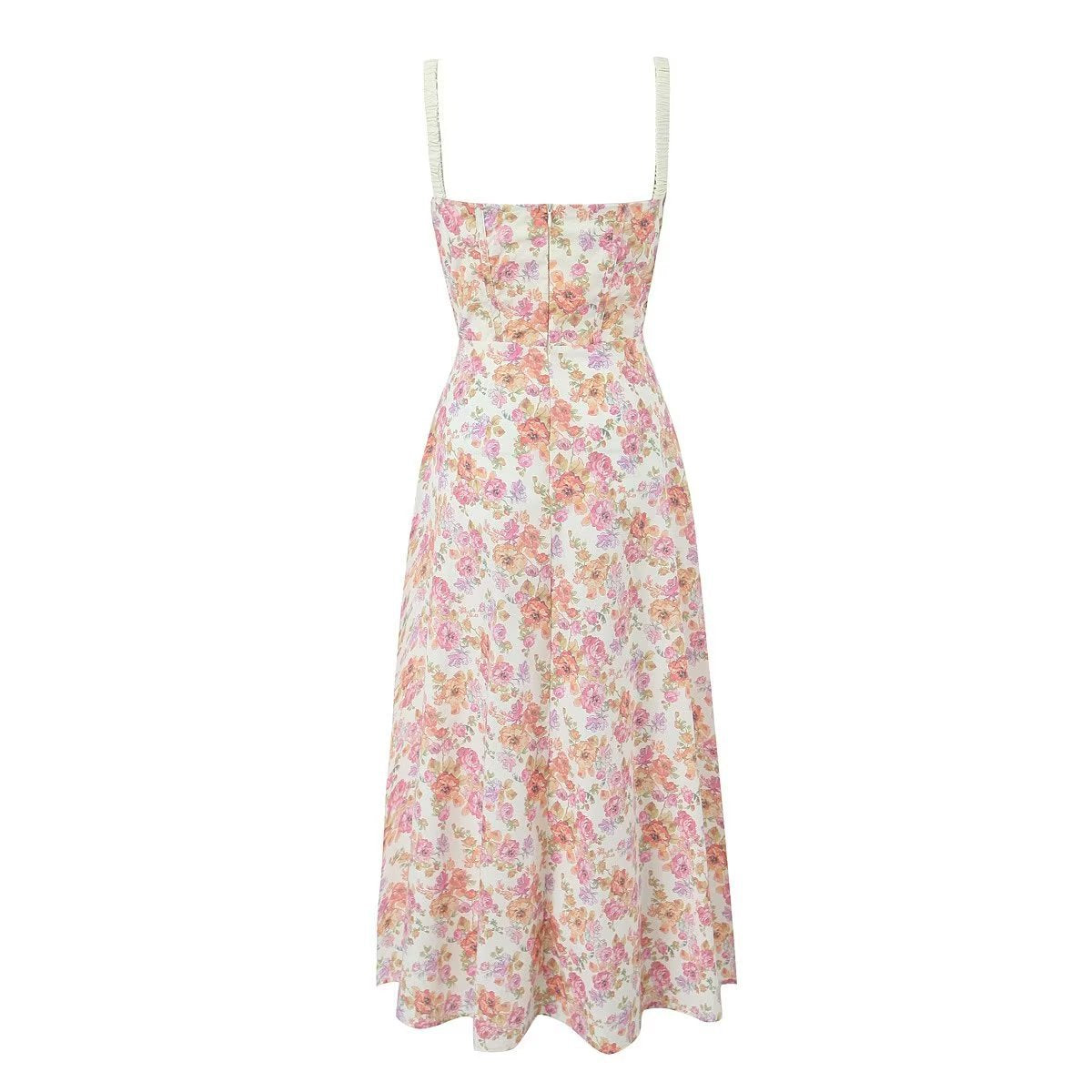 Vestido con tirantes florales de moda para mujer