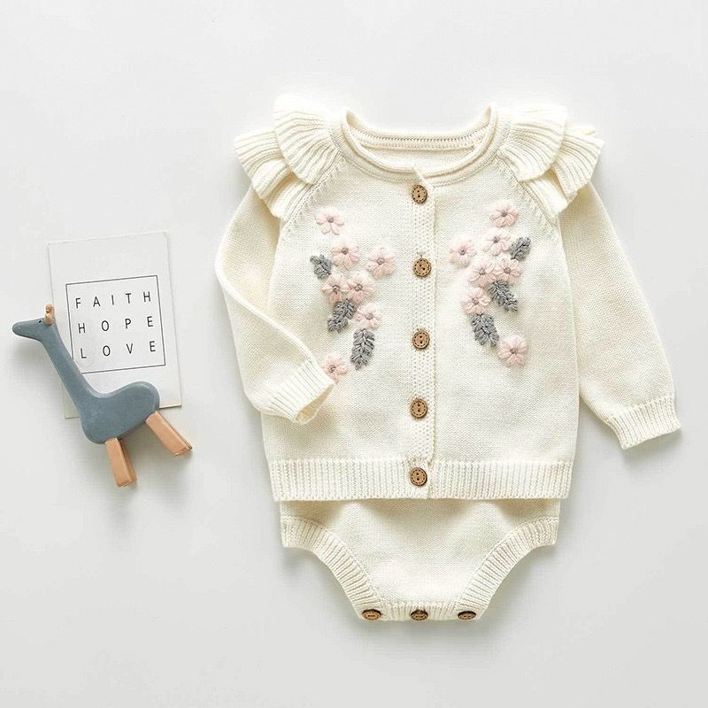 Combinaison brodée pour bébé, vêtements de sortie de princesse d'automne et d'hiver