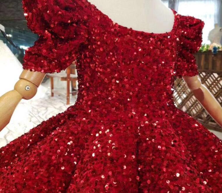 Fashionable And Simple Children's Fluffy Sequin Dress