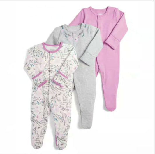 Three-piece Baby Foot-wrapped One-piece Long-sleeved Fart Dress Gift Box