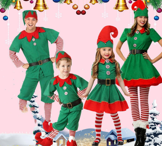 Ropa de elfo navideño infantil de pana