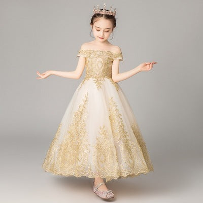 Children dress princess dress girl tail evening dress