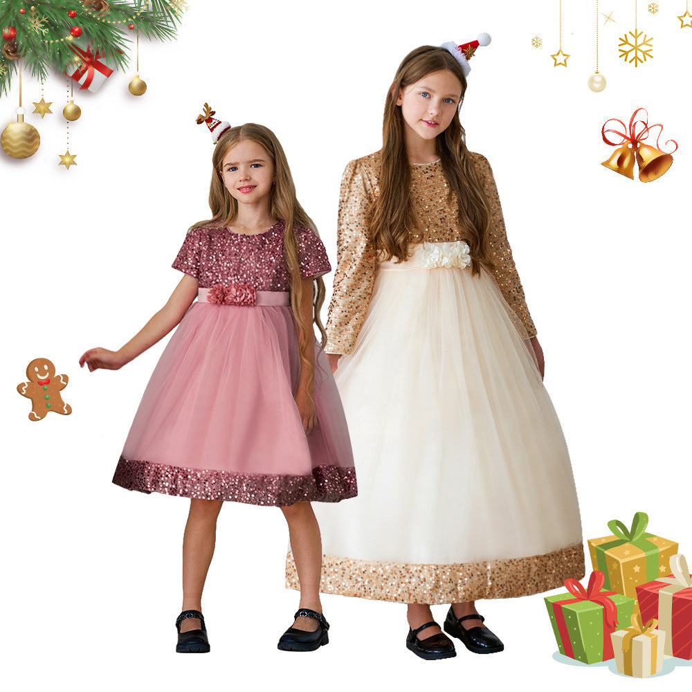 Robe tutu en tulle à paillettes à la mode pour filles