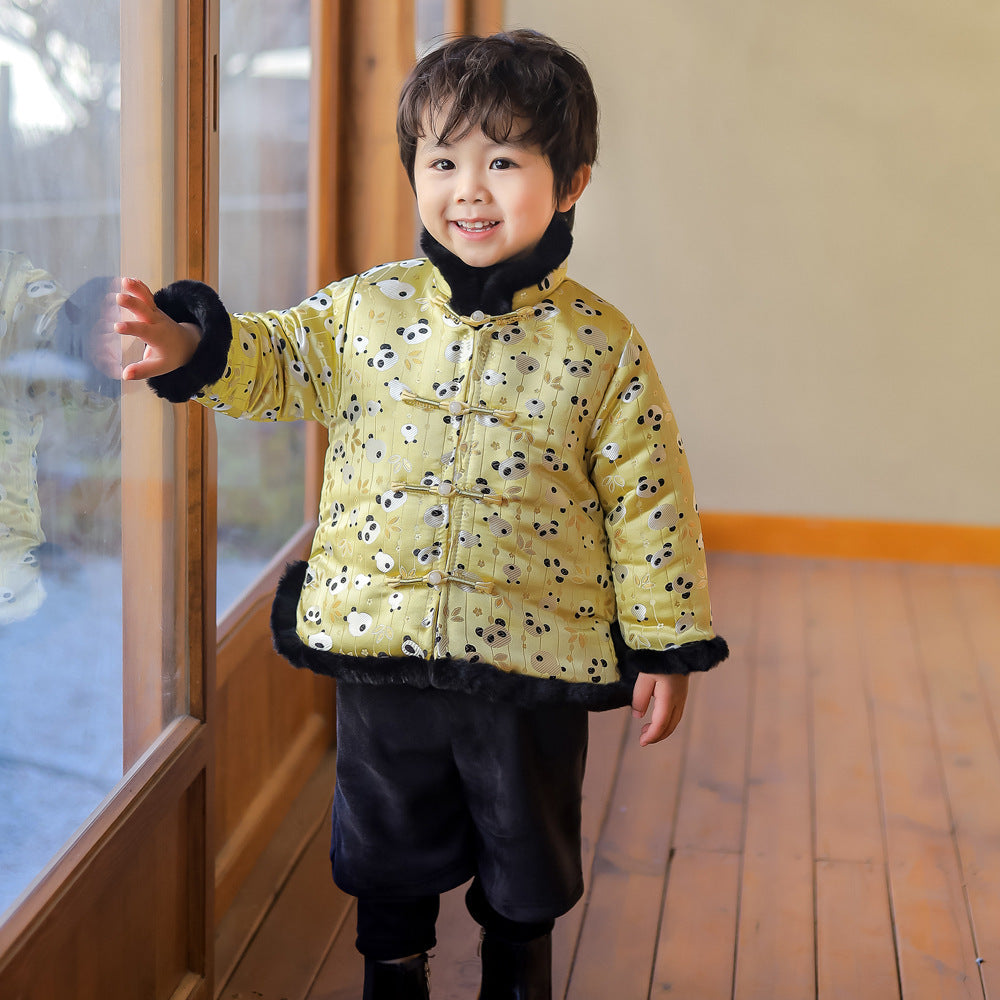 Hanfu Fleece-lined-year-old Red Festive Dress