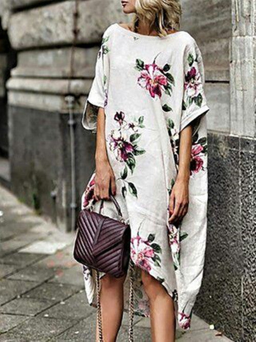 Robe ample à fleurs imprimée d'été pour femmes