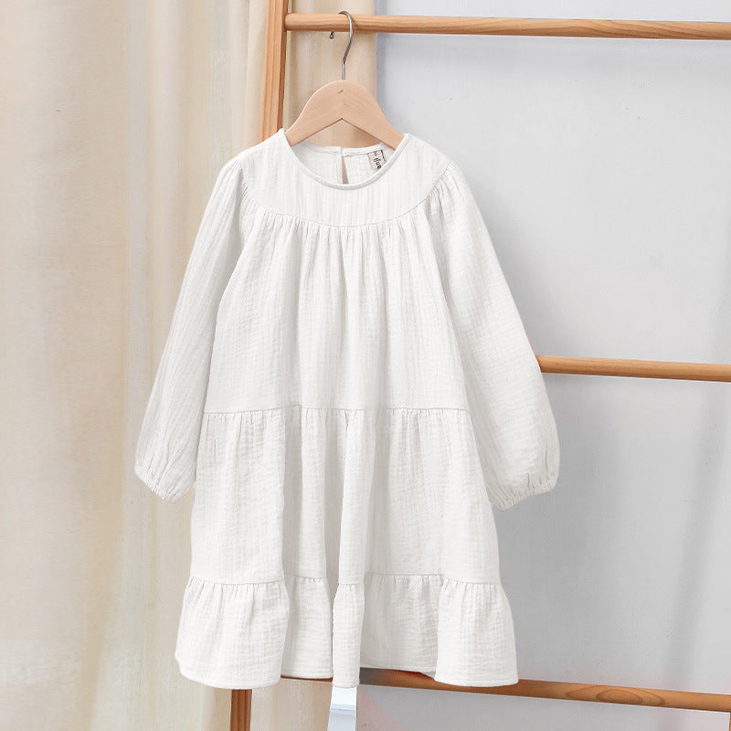 Baby Girl Pure Cotton Long Sleeve Bottoming Dress Is Sweet And Cute