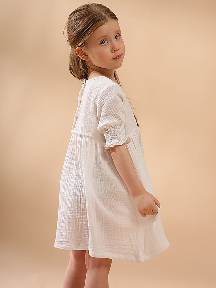 Robe pour filles en fil de coton double couche en coton