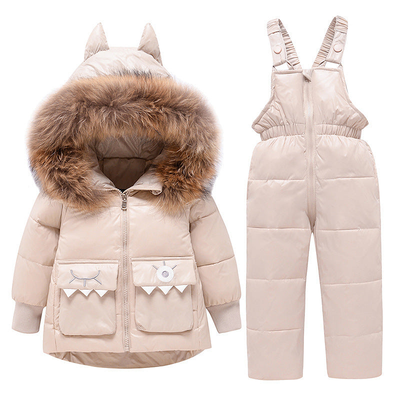 Thick Down Jacket 1-6 Years Old Baby Warm Two-piece Suit