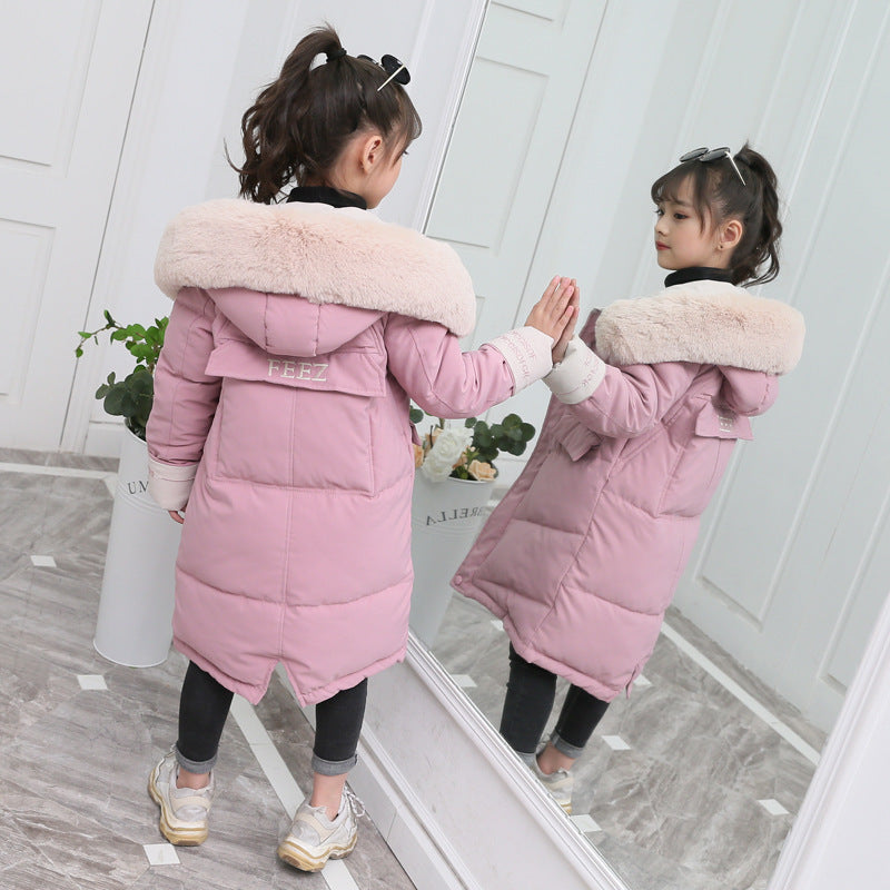 Fashion Solid Color Girls Down Padded Jacket