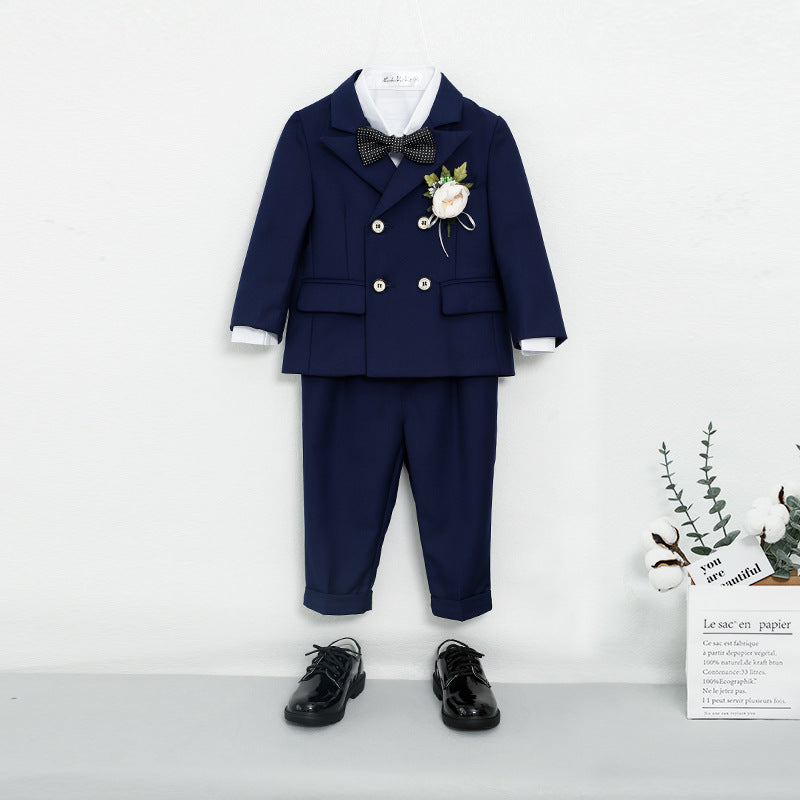 Children's Dress Autumn And Winter New Solid Color Small Suit Outfit Men