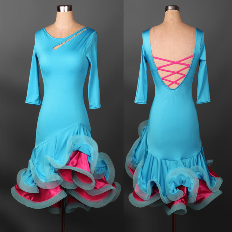 Costumes Competition Suit Velvet Latin Dance Dress