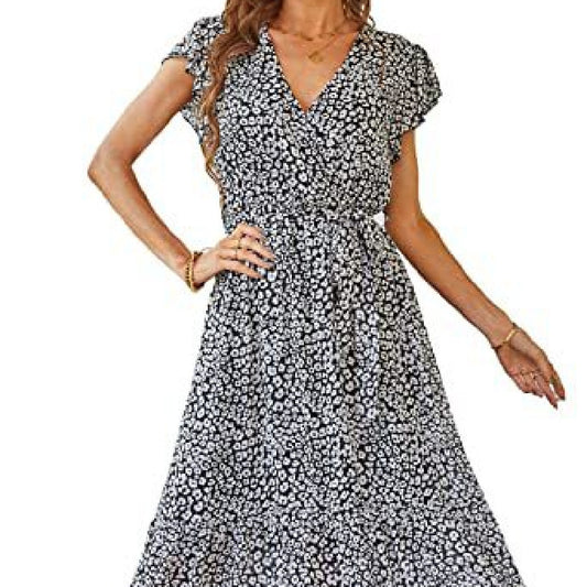 Robe d'été florale de personnalité de mode pour dames