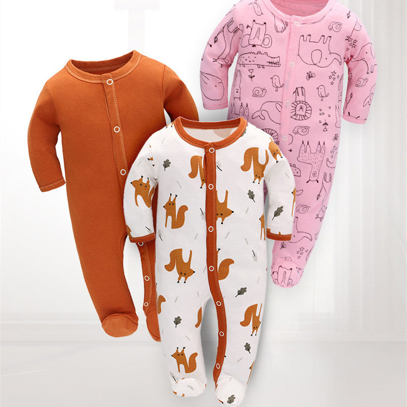 Baby Fashion Simple Long-sleeved Jumpsuit Set