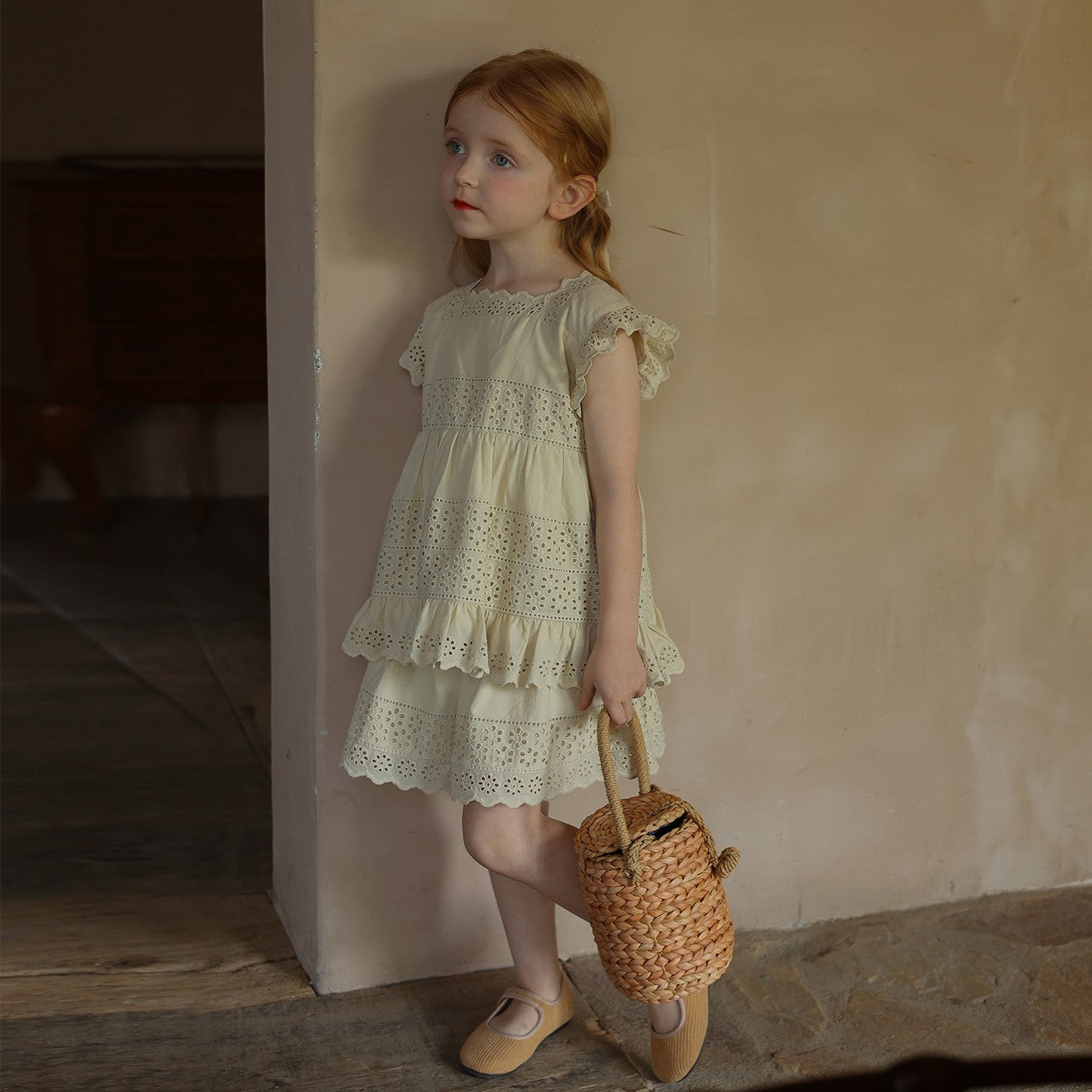 Chemise de poupée en dentelle ajourée pour filles