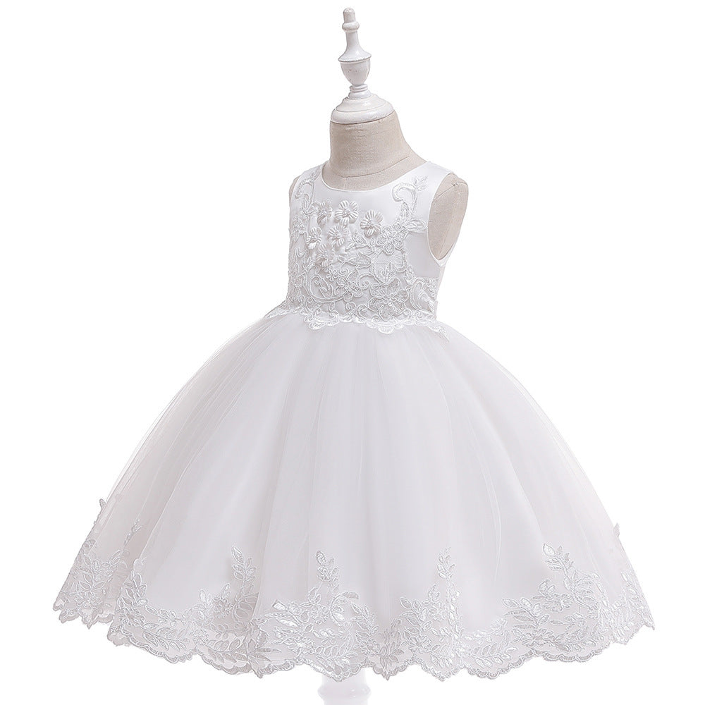 Robe de mariée princesse en dentelle au crochet pour filles