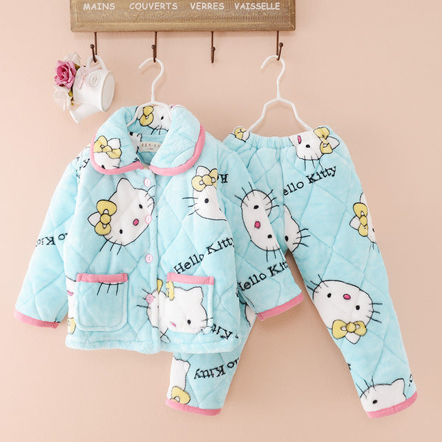 Pijama infantil de franela de algodón