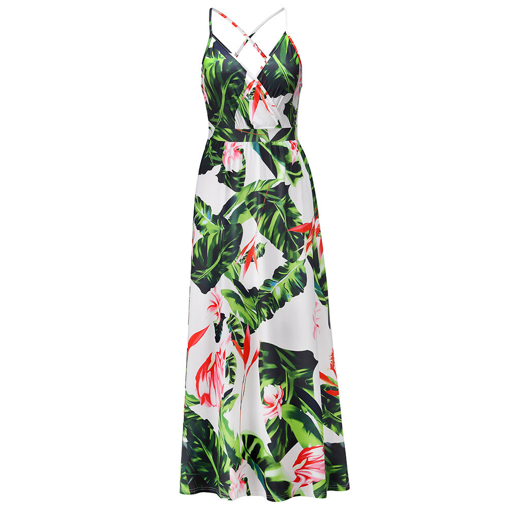 Ropa de mujer Vestido de playa con tirantes florales