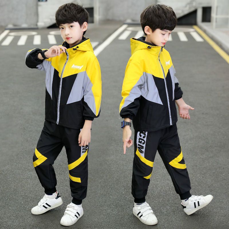 Autumn Children's Hooded Luminous Two-piece Set