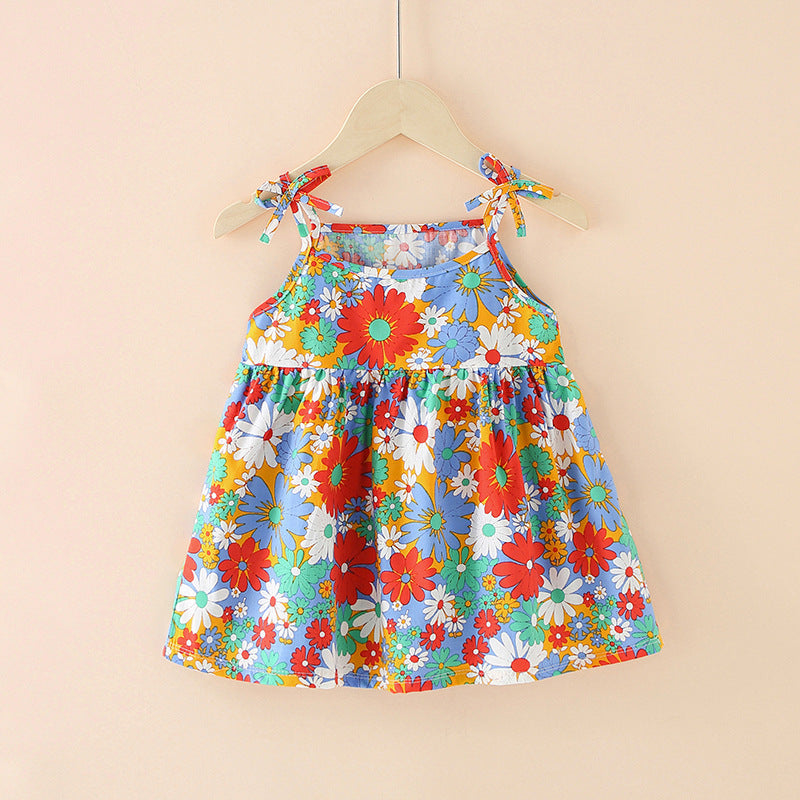 Girls' Princess Suspender Dress Children's Clothing Floral Skirt