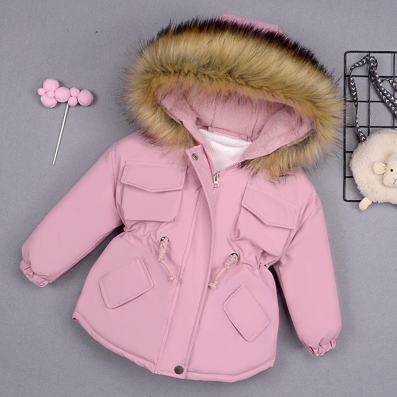 Veste d'hiver en coton rembourrée pour enfants, manteau épais en coton rembourré