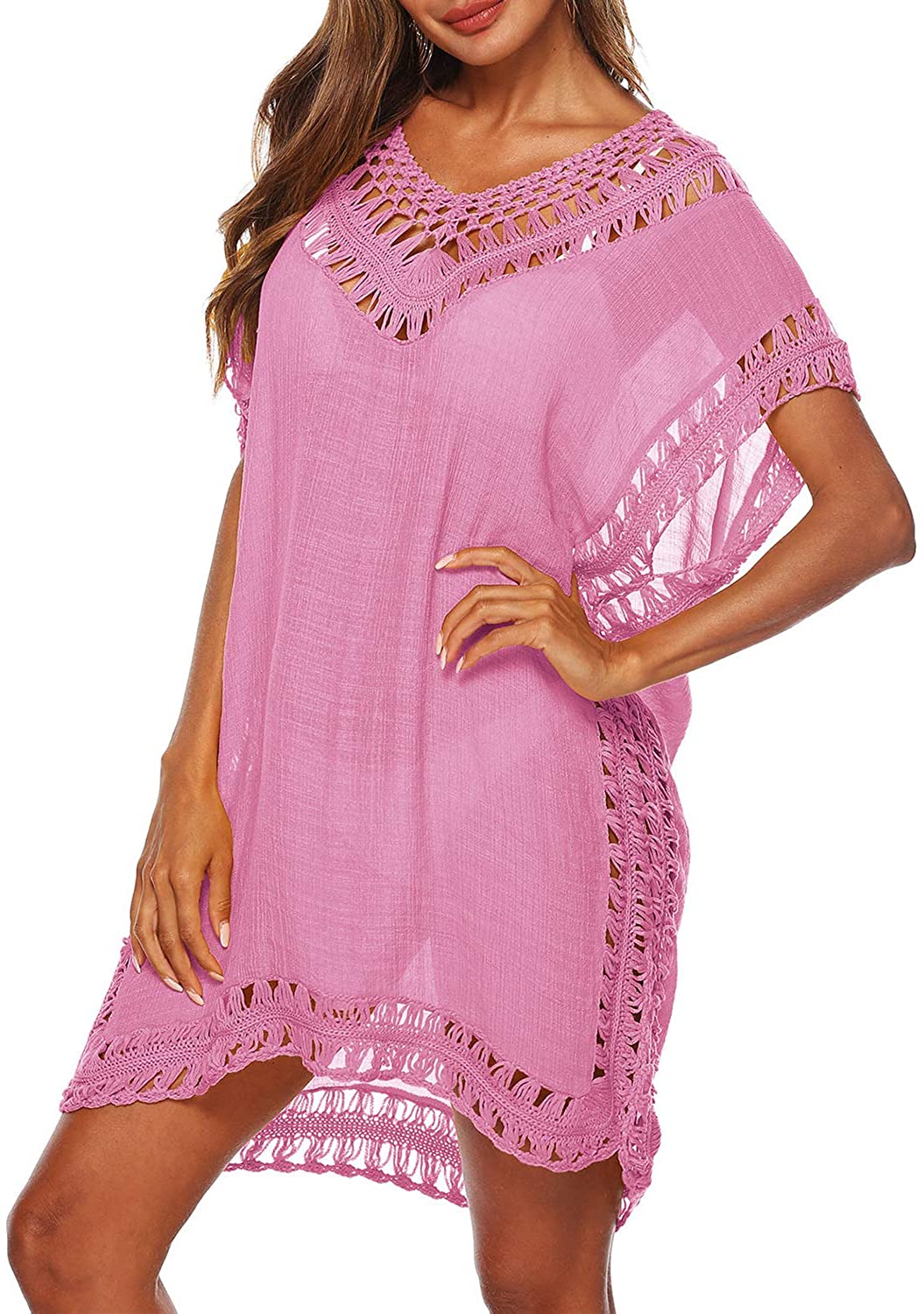 Women swimsuit blouse beach dress crochet bikini dress