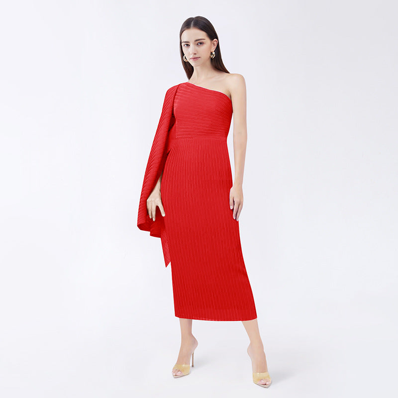 Robe longue amincissante à taille biseautée irrégulière pour femmes, printemps