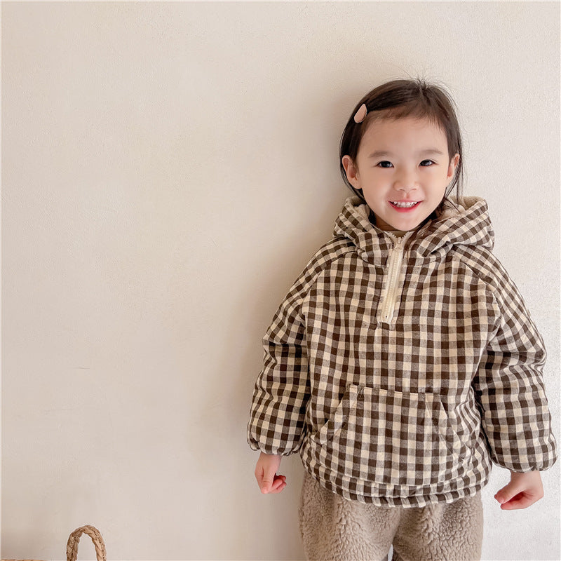 Manteau d'hiver rembourré en coton doublé polaire pour fille