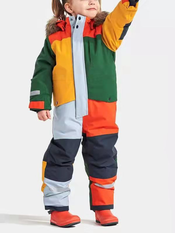 Children's Ski Suit Outdoor Single Double Board Luminous Windproof Waterproof Thickened Thermal Wear