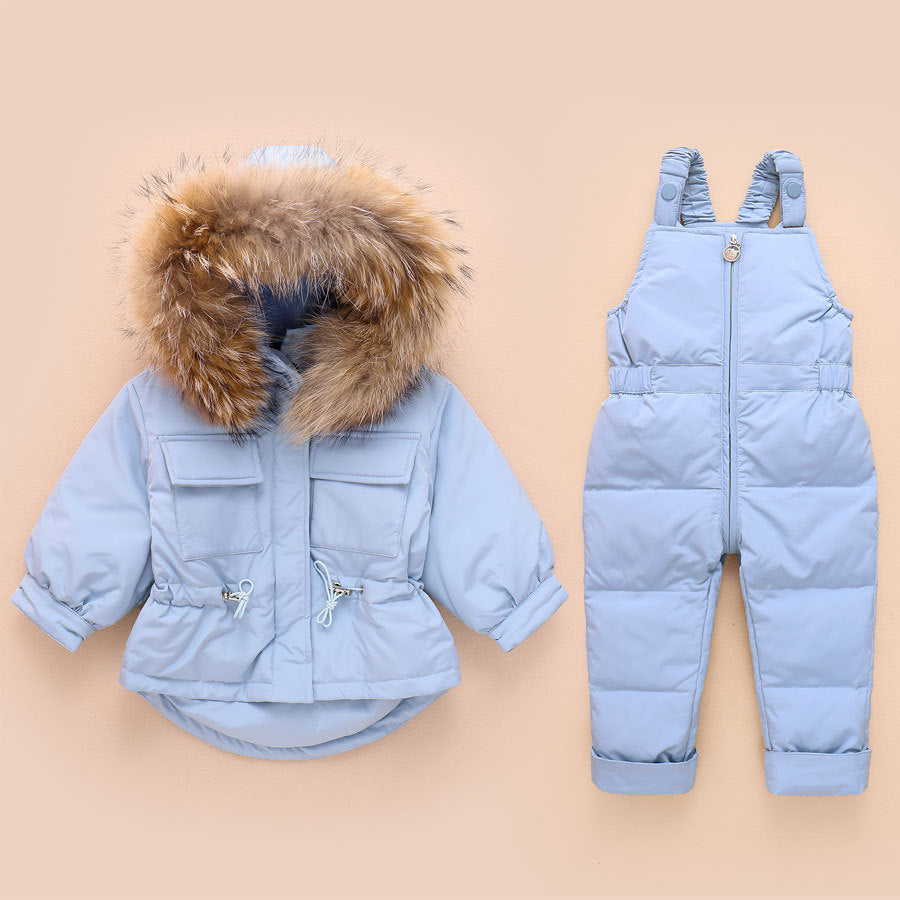 Costume doudoune pour bébé, costume deux pièces épais d'hiver