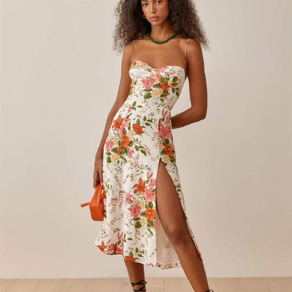 Vintage Floral High Waisted Dress