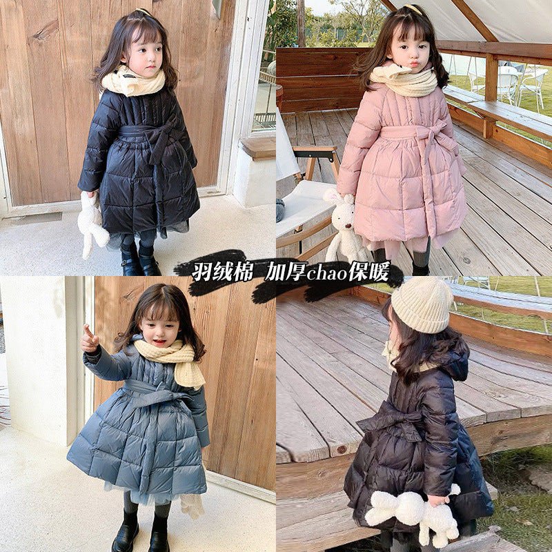 Children's Winter Clothes Little Girl's Mid-length Coat